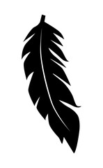 Obraz premium illustration of an old feather. Feather silhouette. Retro image of letter with feather icon.