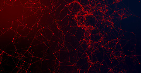Abstract particles wave background . Network connection . Digital futuristic technology background .  