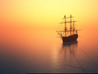 Obraz premium Sailboat in the sea.