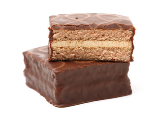 chocolate cake on white background 