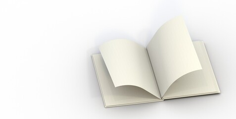Mock up of a floating book on a color background - 3d rendering.