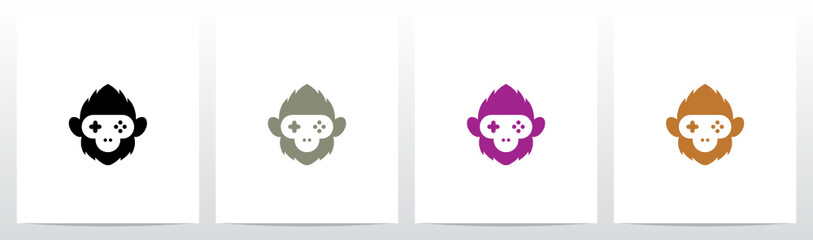 Monkey Face Game Pad Logo Design