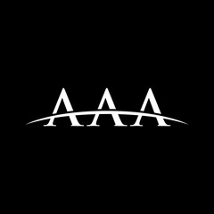 AAA initial swoosh horizon, letter logo designs