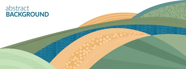 Papier peint Olive verte Fond de bannière de paysage de champ agricole abstrait. Nature, écologie, bio, illustration vectorielle environnement. Bannière Web ou modèle d& 39 environnement vert propre. Campagne avec texture colorée