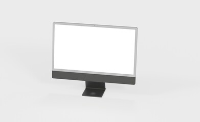 Computer display mock up with blank white screen. Stylish desktop computer mockup. new