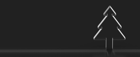 merry christmas card modern 3d minimal tree