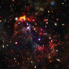 Star cluster and galaxy. The elements of this image furnished by NASA.