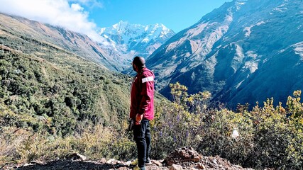 Hiking into the Peruvian mountains - 435841580