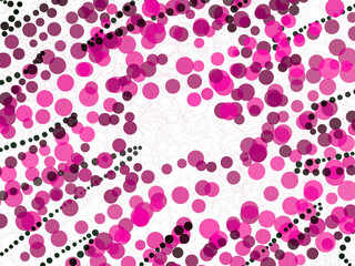 Colorful brush design. circle brush pattern of colorful circles, purple, dark pink, black and white of all color rainbow textures. decorative kaleidoscope ornaments.