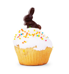 Chocolate Easter bunny, isolated on white