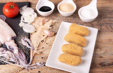 squid croquettes in their ink