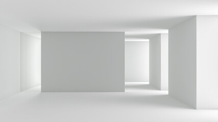 Obraz premium Illustration 3D rendering large luxury modern bright interiors Living room mockup computer digitally generated image