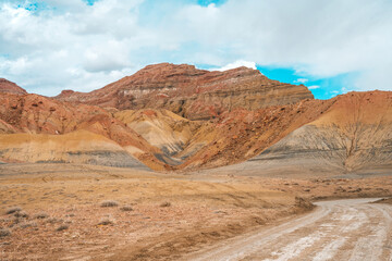 Fototapeta na wymiar Amazing panoramic landscape in Utah, rocky landscape in Alstrom Point, USA
