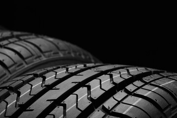  black isolation rubber tire, on the black backgrounds