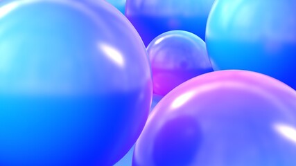 abstract composition spheres in space minimal plastic background 3d render