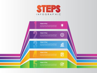 Timeline Infographics Design Vector, Workflow Layout, Diagram, Annual Report, Web Design.  5 Options, Steps or Processes of Business Concept
