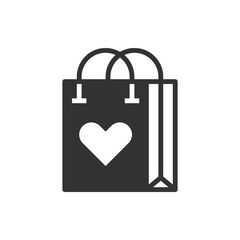 Heart Shopping Love Icon Or Logo Vector Illustration