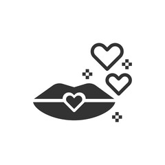 Heart Kiss Love Icon Or Logo Vector Illustration