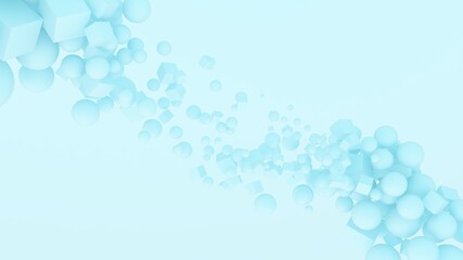 background composition minimalistic focus spheres geometric blur blue style 3d render	