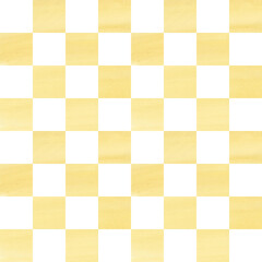 Watercolor chess board trendy pattern. Checkered plaid seamless texture. Print for cloth design, textile, fabric. Watercolor hand drawn pattern background. 