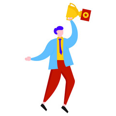 business achievement, goal target reward icon illustration vector graphic