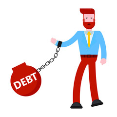 debt loan money, business finance illustration vector graphic