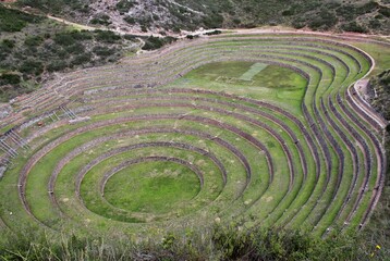 Fototapeta na wymiar Le terrazze circolari di Moray (Perù)