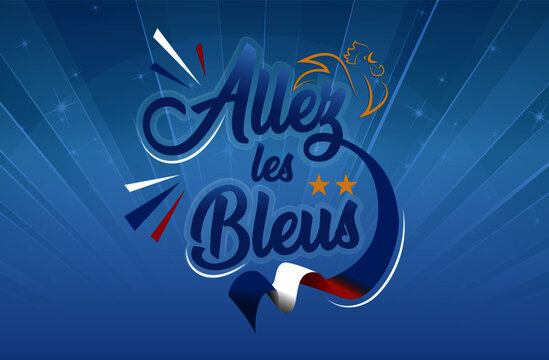Allez les bleus, équipe de France football coupe du monde 2022 vector