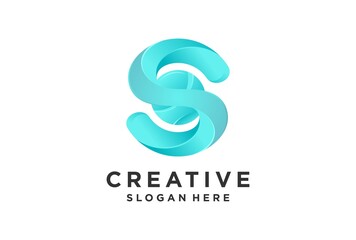 logo S gradient with swirly style.