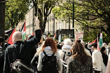 Dublin Ireland May 22 2021 Palestine Protest - obrazy, fototapety, plakaty