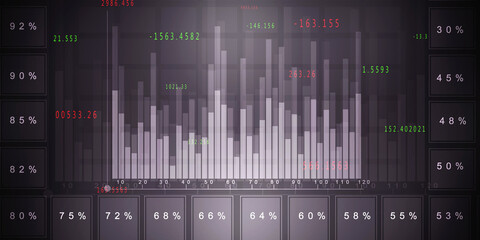 2d rendering Stock market online business concept. business Graph 
