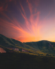 sunset in the mountains