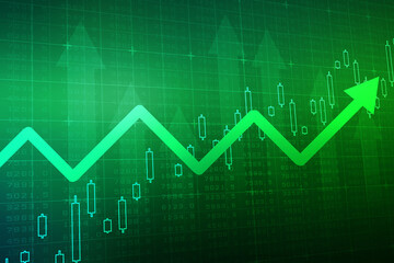 2d rendering Stock market online business concept. business Graph 
