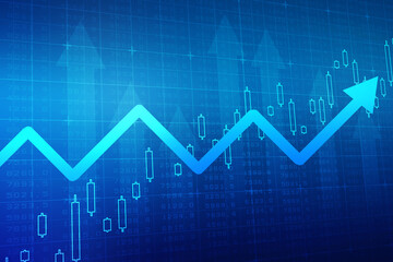 Naklejka premium 2d rendering Stock market online business concept. business Graph 