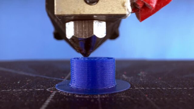 Close up of 3d printing at work. Macro 3d printer
