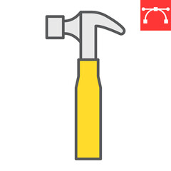 Hammer color line icon