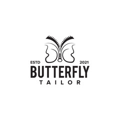 Butterfly tailor logo design template