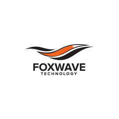 Fox tail technology logo design template
