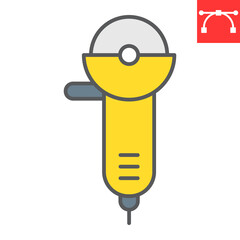 Angle grinder color line icon