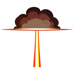Vector of cloudy nuclear ray zapped down like lighting