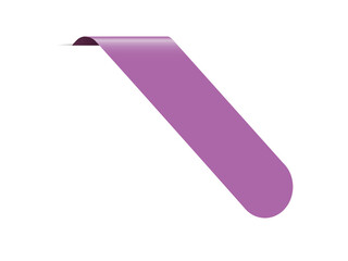 purple corner ribbon banner on white background