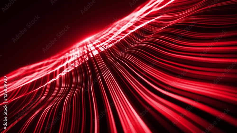 Poster abstract flowing particle lines data concept background loop/ 4k animation of an abstract technology