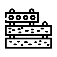 concrete plates building material line icon vector. concrete plates building material sign. isolated contour symbol black illustration