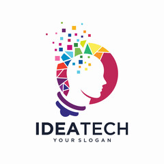 Obraz premium Creative idea logo design vector template 