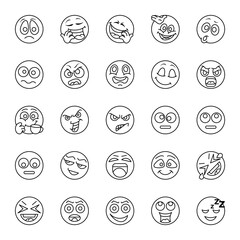 Outline icons for emojis.