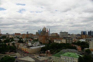 Fototapeta na wymiar panoramic view of the roofs of Moscow