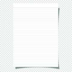 Vector A4 format paper blank with shadow on transparent background