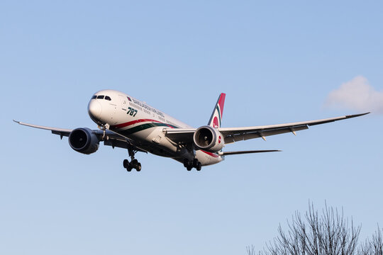 LONDON, UNITED KINGDOM - Feb 11, 2020: Biman Bangladesh Airlines Boeing 787-9 Dreamliner S2-AJX