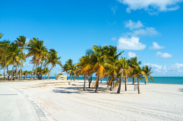 Beautiful Crandon Park beach in Key Biscayne in Miami