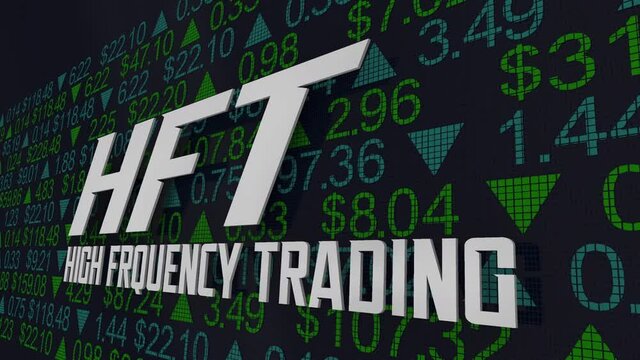 HFT High Frequency Trading Stock Market Fast Speed Trades Buy Sell Shares 3d Animation